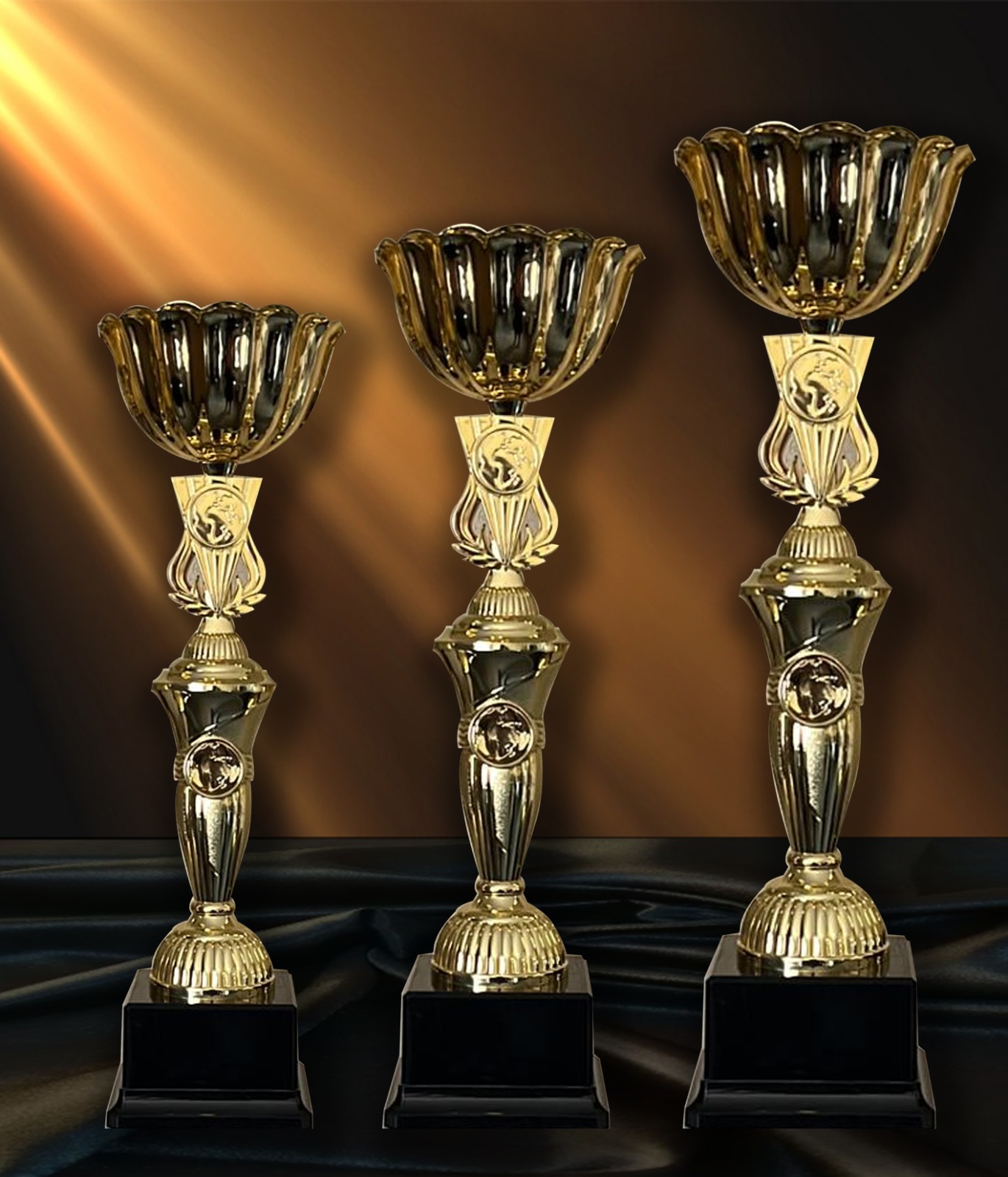 GOLD ÖDÜL KUPASI 3'LÜ TAKIM 33-35-38 CM